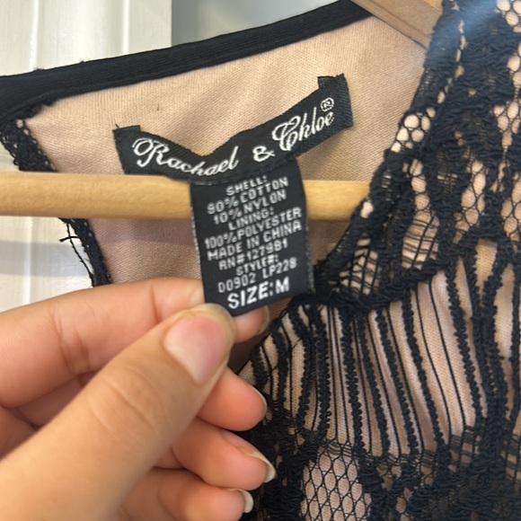 Rachel & Chloé Black Lace Nude Illusion Maxi Dress – Size M - Picture 3 of 10